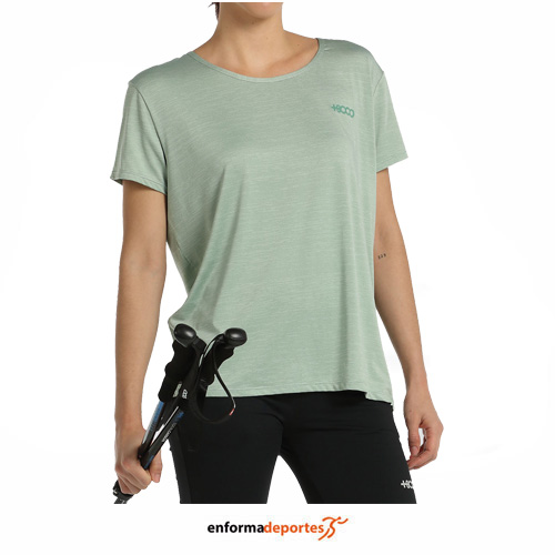 CAMISETA MUJER +8000 ACACIA | VERDE TEJ.BICOLOR