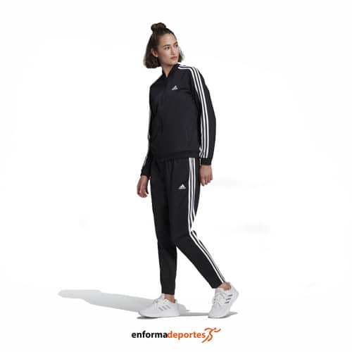 CHANDAL MUJER ADIDAS 3S TR TS | BLACK/WHITE - Imagen 2