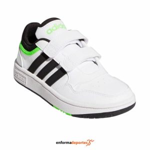 ZAPATILLA JUNIOR ADIDAS HOOPS 3.0 CF | FTWWHT/CBLACK/SGREEN