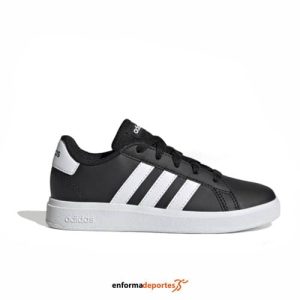 ZAPATILLA JUNIOR ADIDAS GRAND COURT 2.0 K | CBLACK/FTWWHT/CBLACK