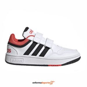 ZAPATILLA JUNIOR ADIDAS HOOPS 3.0 CF C | FTWWHT/CBLACK/BRIRED