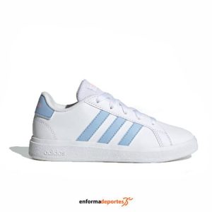 ZAPATILLA JUNIOR ADIDAS GRAND COURT 2.0 K | FTWWHT/FTWWHT/GREONE