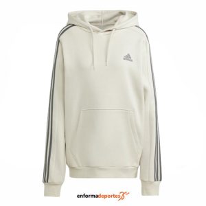 Sudadera hombre Adidas 3 Stripes Fleece Hoodie | ALUMIN
