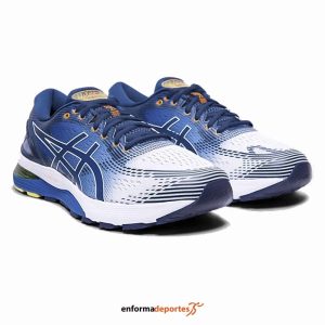 ZAPATILLA HOMBRE ASICS GEL-NIMBUS 21 | WHITE/LAKE DRIVE