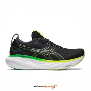 ZAPATILLA HOMBRE ASICS GEL-NIMBUS 25 | BLACK/LIME ZEST