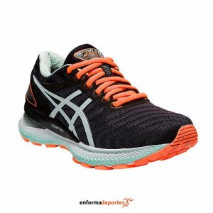 ZAPATILLA MUJER ASICS GEL-NIMBUS 22 | BLACK/BIO MINT