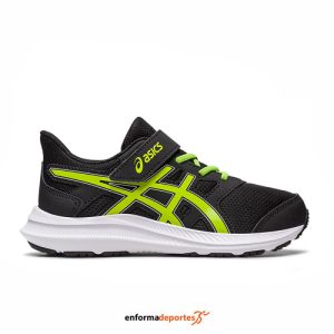 ZAPATILLA JUNIOR ASICS JOLT 4 PS | BLACK/LIME ZEST