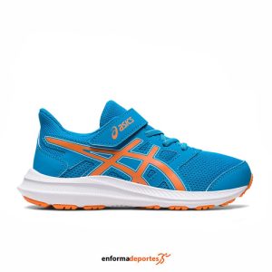 ZAPATILLA JUNIOR ASICS JOLT 4 PS | ISLAND BLUE/SUN PEACH