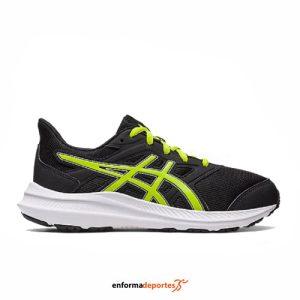 ZAPATILLA JUNIOR ASICS JOLT 4 GS | BLACK/LIME ZEST