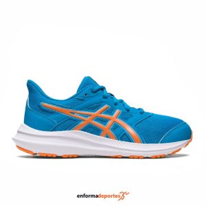 ZAPATILLA JUNIOR ASICS JOLT 4 GS | ISLAND BLUE/SUN PEACH