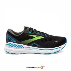 ZAPATILLA HOMBRE BROOKS ADRENALINE GTS 23 | BLACK/HAWAIIAN OCEAN/GREE