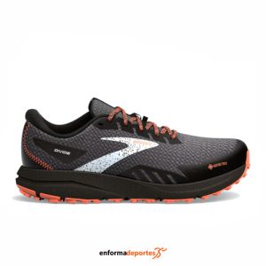 Zapatilla hombre Brooks Divide 4 Gtx | BLACK/FIRECRACKER/BLUE
