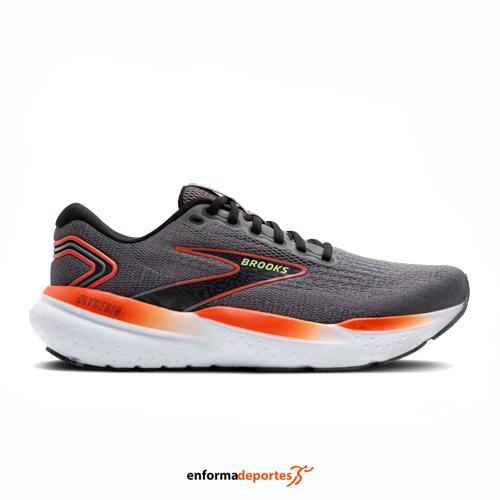 ZAPATILLA HOMBRE BROOKS GLYCERIN 21 | GREY/MANDARIN RED/GREEN