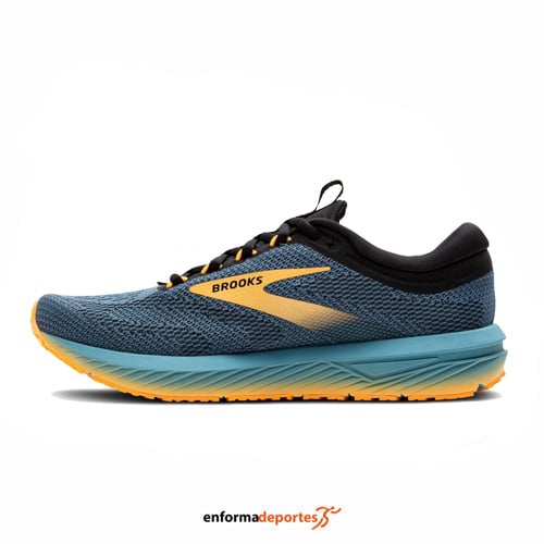 ZAPATILLA HOMBRE BROOKS REVEL 7 | STORM BLUE/BLACK/ORANGE P - Imagen 2