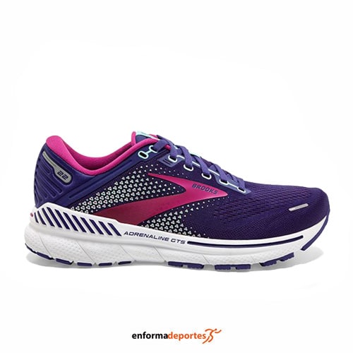 ZAPATILLA MUJER BROOKS ADRENALINE GTS 22 | NAVY/YUCCA/PINK - Imagen 2