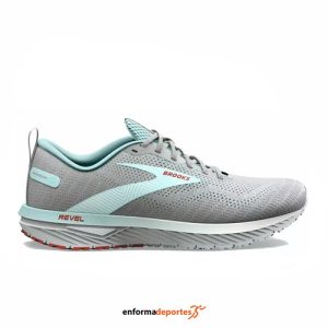 ZAPATILLA MUJER BROOKS REVEL 6 | OYSTER MUSHROOM/ALLOY/BLU