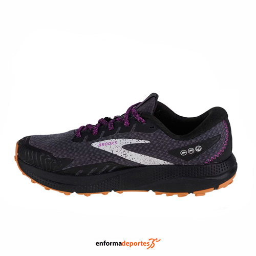 Zapatilla mujer Brooks Divide 4 Gtx | BLACK/BLACKENED PEARL/PUR - Imagen 2