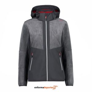 CHAQUETA MUJER CAMPAGNOLO JACKET ZIP HOOD | ANTRACITE