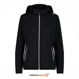 SOFTSHELL MUJER CAMPAGNOLO JACKET ZIP HOOD | NERO