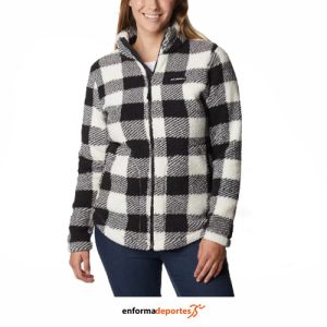 POLAR MUJER COLUMBIA WEST BEND FULL ZIP | CHALK CHECK PRINT