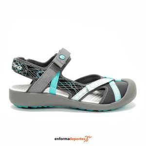 SANDALIAS MUJER CHIRUCA PALMERA 01 | GRIS/AZUL TURQUESA