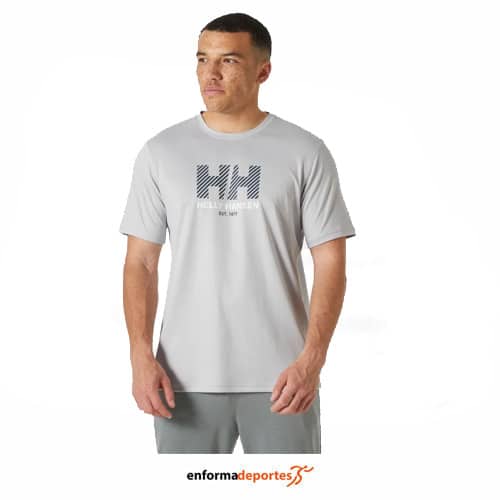 CAMISETA HOMBRE HELLY HANSEN TECH GRAPHIC 2.0 | GREY FOG - Imagen 2