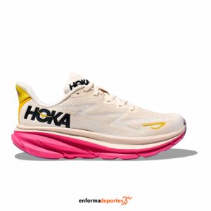 ZAPATILLA MUJER HOKA CLIFTON 9 | EGGNOG/BLANC