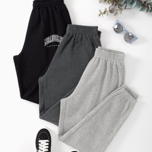 CozyFit™ Joggers Oversize Mujer – Forro Térmico y Estampado de Letras