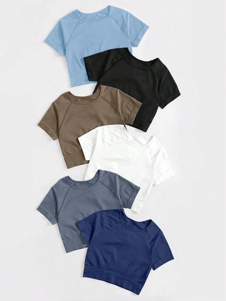 AthletiCore™ Crop Top – Manga Corta sin Costuras