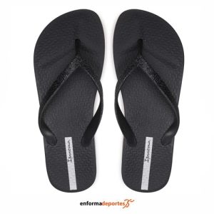 CHANCLA MUJER IPANEMA MESH CHIC PLAT | NEGRO/GLITTER NEGRO