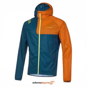 CHAQUETA HOMBRE LA SPORTIVA VENTO WINDBREAKER | STORM BLUE/HAWAIIAN SUN