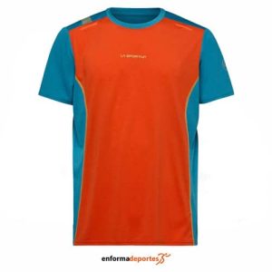 CAMISETA HOMBRE LA SPORTIVA TRACER T-SHIRT | CHERRY TOMATO/TROPIC BLUE