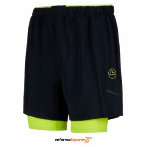 PANTALON CORTO HOMBRE LA SPORTIVA TRAIL BITE | BLACK/LIME PUNCH