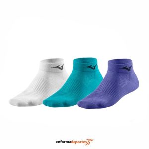 Calcetines unisex Mizuno Training Mid 3p | WH/BLUEIRIS/TILEB