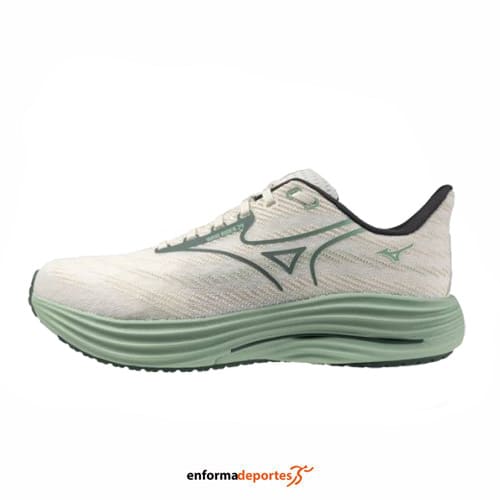 Zapatilla hombre Mizuno Wave Rider 29 | WHITE/BISTRO GREEN/CREME - Imagen 2