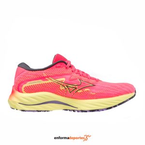 ZAPATILLA MUJER MIZUNO WAVE RIDER 27 | HIGH-VIS PINK/OMBRE BLUE/