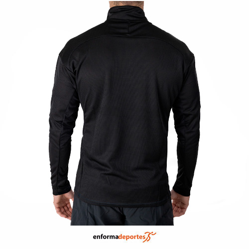 CAMISETA HOMBRE MIZUNO HYBRID LS TEE | BLACK / BLUE WING TEAL - Imagen 2