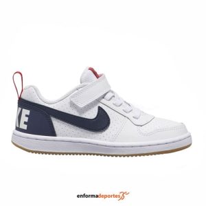 ZAPATILLA JUNIOR NIKE COURT BOROUGH LOW (PSV) | WHITE/OBSIDIAN-UNIVERSITY