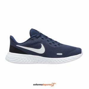 ZAPATILLA JUNIOR NIKE REVOLUTION 5 | MIDNIGHT NAVY/WHITE-BLACK