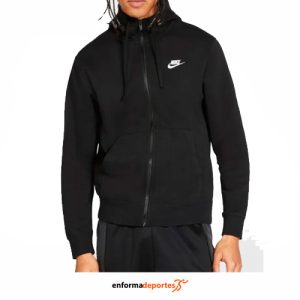 SUDADERA HOMBRE NIKE SPORTSWEAR CLUB FLEECE | BLACK/BLACK/WHITE