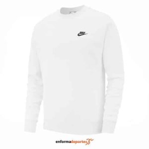 SUDADERA HOMBRE NIKE NSW CLUB CRW BB | WHITE/BLACK