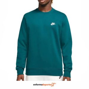 SUDADERA HOMBRE NIKE NSW CLUB CRW BB | GEODE TEAL/WHITE