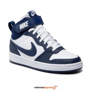 ZAPATILLA JUNIOR NIKE COURT BOROUGH MID 2 | WHITE/BLUE VOID-SIGNAL BL