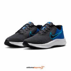 ZAPATILLA JUNIOR NIKE STAR RUNNER 3 | IRON GREY/BLACK-BLUE LIGH