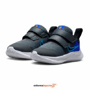 ZAPATILLA BEBE NIKE STAR RUNNER 3 | IRON GREY/BLACK-BLUE LIGH