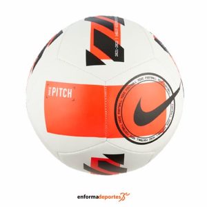 BALON NIKE PITCH SOCCER | WHITE/BRIGHT CRIMSON/BLAC