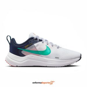 ZAPATILLA MUJER NIKE DOWNSHIFTER 12 | WHITE/CLEAR JADE-OBSIDIAN