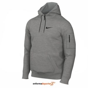 SUDADERA HOMBRE NIKE THERMA-FIT 1/4-ZIP | DK GREY HEATHER/PARTICLE