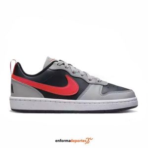 Zapatilla junior Nike Court Borough Low Recraft (Gs)  | LT SMOKE GREY/BRIGHT CRIM