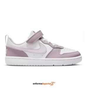 Zapatilla junior nike Court Borough Low Recraft (Ps) | WHITE/VENICE-PLUM FOG-WHI